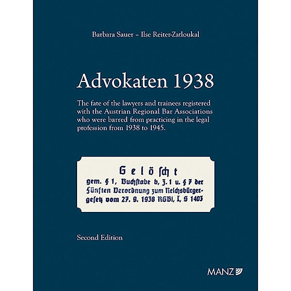 Advokaten 1938 English edition, Ilse Reiter-Zatloukal, Barbara Sauer