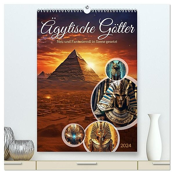 Ägytische Götter (hochwertiger Premium Wandkalender 2024 DIN A2 hoch), Kunstdruck in Hochglanz, Steffen Gierok-Latniak