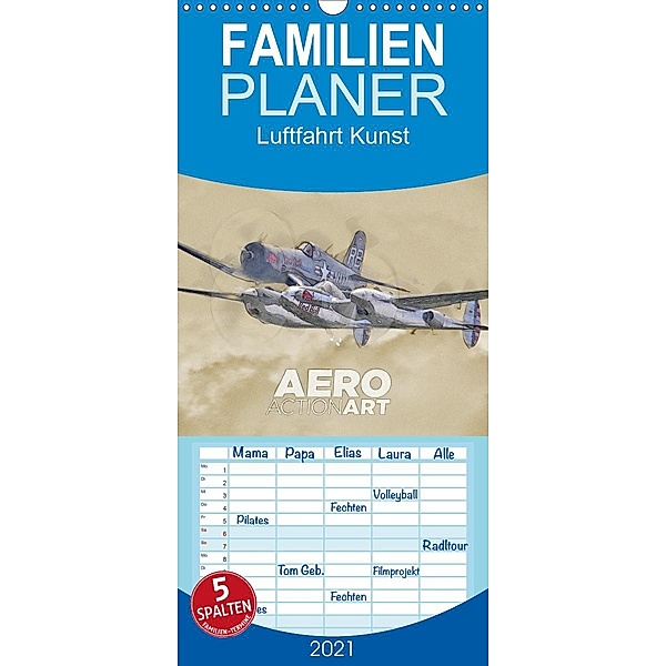 Aero Action Art - Luftfahrt Kunst - Familienplaner hoch (Wandkalender 2021 , 21 cm x 45 cm, hoch), Nick Delhanidis