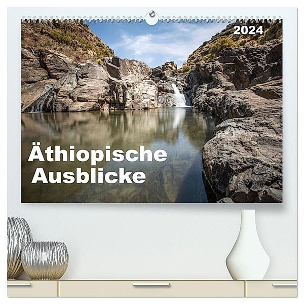 Äthiopische Ausblicke (hochwertiger Premium Wandkalender 2024 DIN A2 quer), Kunstdruck in Hochglanz, Rolf Hecker