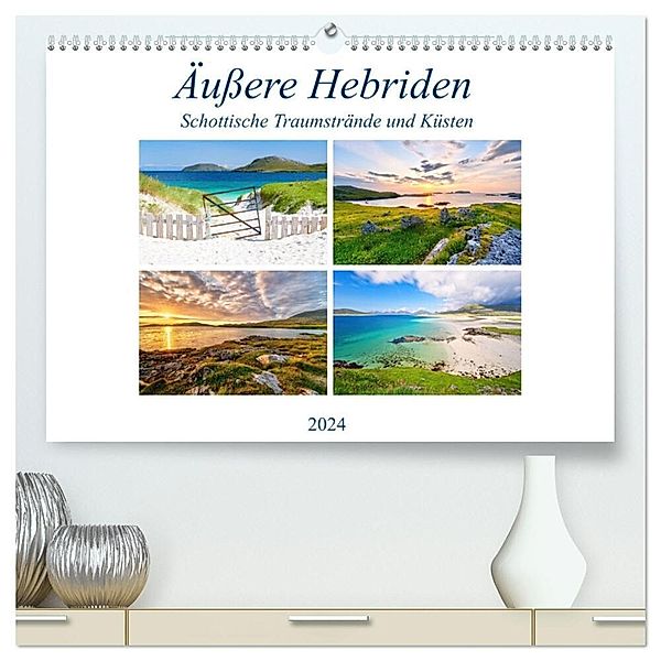 Äussere Hebriden - Schottische Traumstrände und Küsten (hochwertiger Premium Wandkalender 2024 DIN A2 quer), Kunstdruck in Hochglanz, Sandra Schänzer