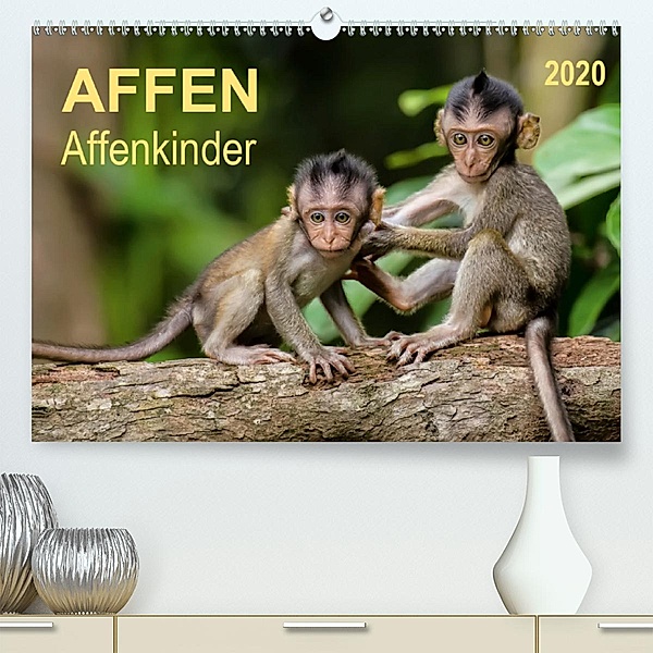 Affen - Affenkinder (Premium, hochwertiger DIN A2 Wandkalender 2020, Kunstdruck in Hochglanz), Peter Roder