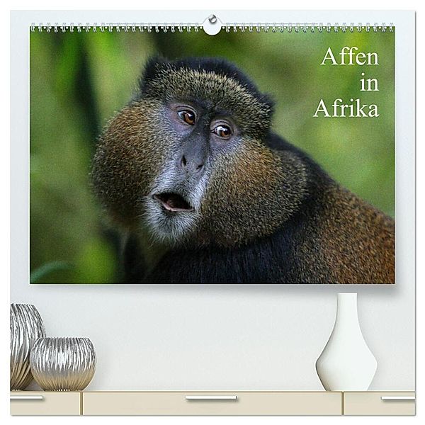 Affen in Afrika (hochwertiger Premium Wandkalender 2025 DIN A2 quer), Kunstdruck in Hochglanz, Calvendo, Michael Herzog