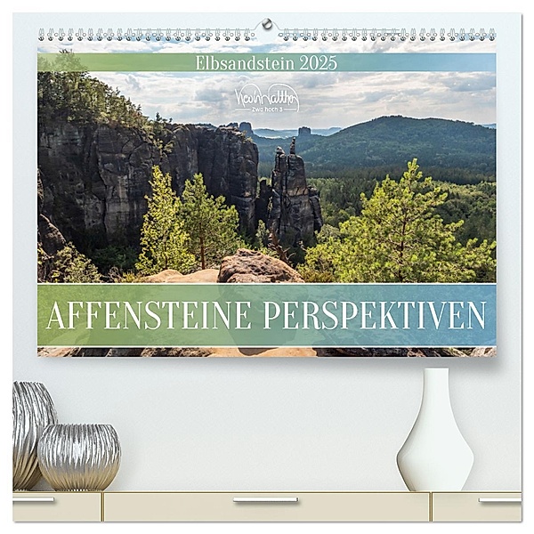 Affensteine Perspektiven - Elbsandstein (hochwertiger Premium Wandkalender 2025 DIN A2 quer), Kunstdruck in Hochglanz, Calvendo, Kevin Walther