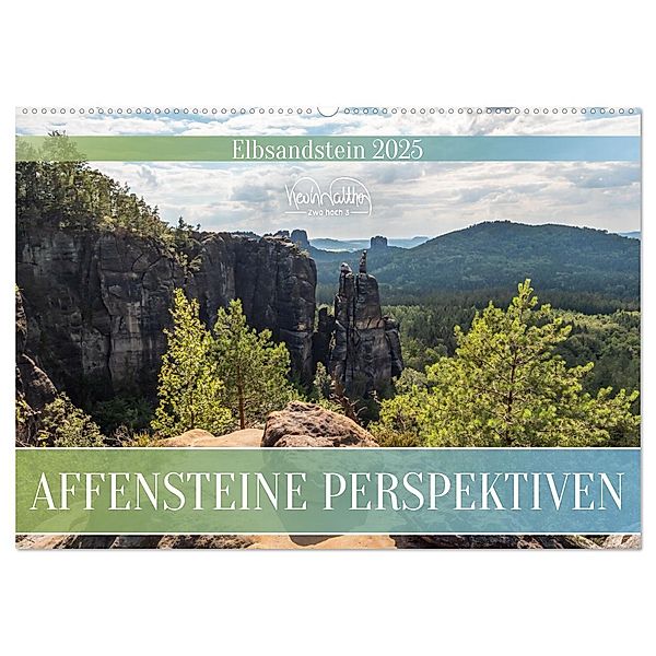 Affensteine Perspektiven - Elbsandstein (Wandkalender 2025 DIN A2 quer), CALVENDO Monatskalender, Calvendo, Kevin Walther