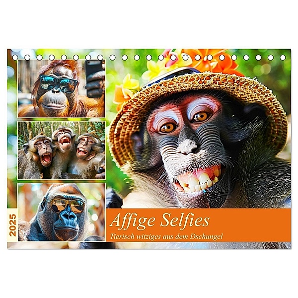 Affige Selfies. Tierisch witziges aus dem Dschungel (Tischkalender 2025 DIN A5 quer), CALVENDO Monatskalender, Calvendo, Rose Hurley