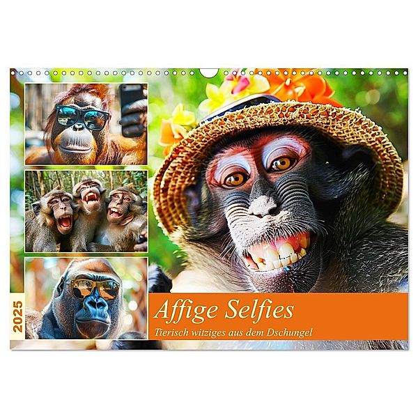 Affige Selfies. Tierisch witziges aus dem Dschungel (Wandkalender 2025 DIN A3 quer), CALVENDO Monatskalender, Calvendo, Rose Hurley