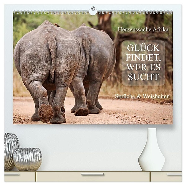 AFRIKA - Glück findet, wer es sucht (hochwertiger Premium Wandkalender 2024 DIN A2 quer), Kunstdruck in Hochglanz, Wibke Woyke