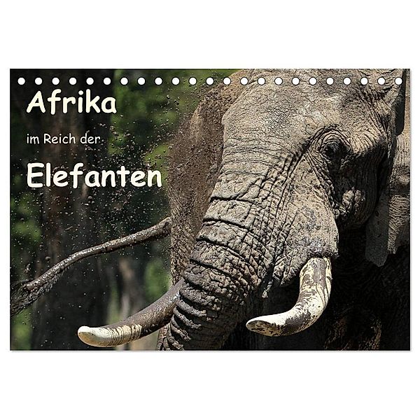 Afrika - im Reich der Elefanten (Tischkalender 2025 DIN A5 quer), CALVENDO Monatskalender, Calvendo, Michael Herzog