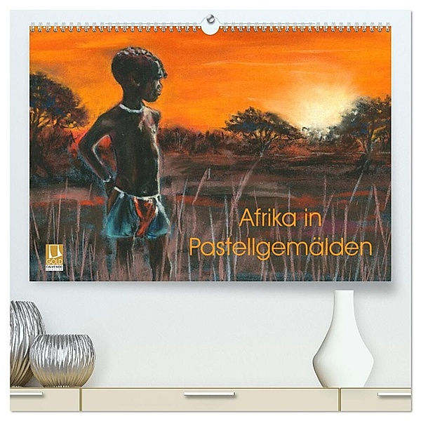 Afrika in Pastellgemälden (hochwertiger Premium Wandkalender 2024 DIN A2 quer), Kunstdruck in Hochglanz, Jitka Krause