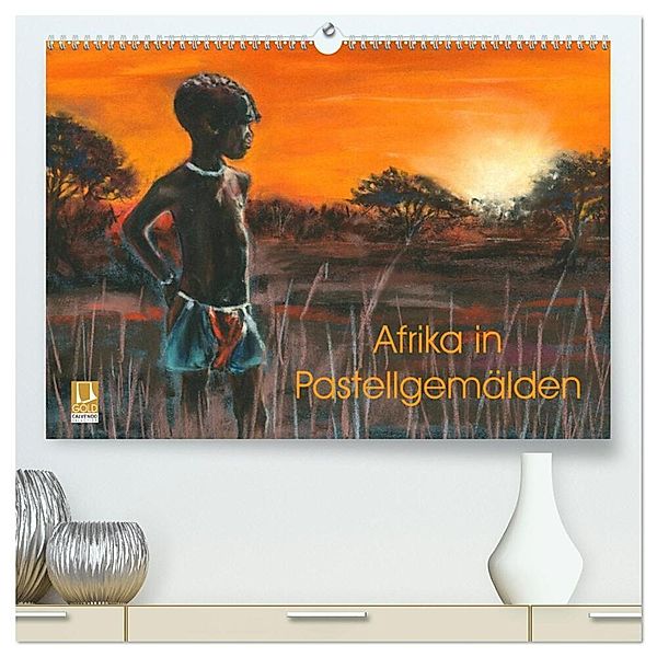 Afrika in Pastellgemälden (hochwertiger Premium Wandkalender 2025 DIN A2 quer), Kunstdruck in Hochglanz, Calvendo, Jitka Krause