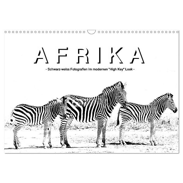 AFRIKA - Schwarz-weiss Fotografien im modernen High Key Look (Wandkalender 2025 DIN A3 quer), CALVENDO Monatskalender, Calvendo, Robert Styppa