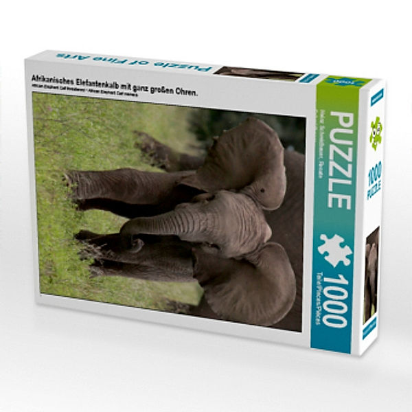 Afrikanisches Elefantenkalb mit ganz großen Ohren. (Puzzle), Renate Schmidbauer
