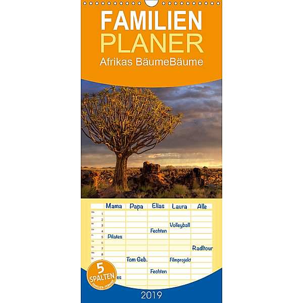 Afrikas Bäume - Familienplaner hoch (Wandkalender 2019 , 21 cm x 45 cm, hoch), Michael Voß