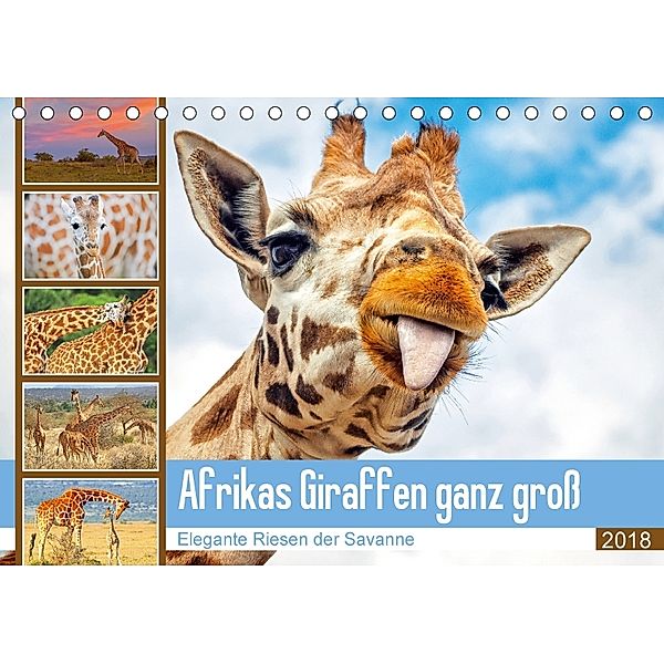 Afrikas Giraffen ganz groß: Elegante Riesen der Savanne (Tischkalender 2018 DIN A5 quer), Calvendo
