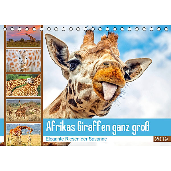 Afrikas Giraffen ganz groß: Elegante Riesen der Savanne (Tischkalender 2019 DIN A5 quer), CALVENDO