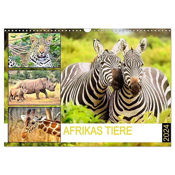 Afrikas Tiere. Majestäten in exotischer Wildnis (Wandkalender 2024 DIN A3 quer), CALVENDO Monatskalender, Rose Hurley