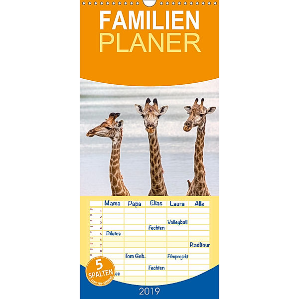 Afrikas Tierwelt: Giraffen - Familienplaner hoch (Wandkalender 2019 , 21 cm x 45 cm, hoch), Michael Voss