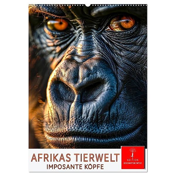 Afrikas Tierwelt - imposante Köpfe (Wandkalender 2025 DIN A2 hoch), CALVENDO Monatskalender, Calvendo, Peter Roder