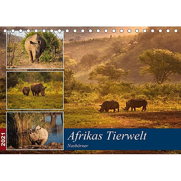 Afrikas Tierwelt: Nashörner (Tischkalender 2021 DIN A5 quer), Michael Voß & Doris Jachalke