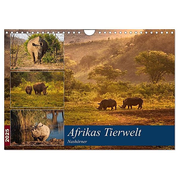 Afrikas Tierwelt: Nashörner (Wandkalender 2025 DIN A4 quer), CALVENDO Monatskalender, Calvendo, Michael Voß & Doris Jachalke