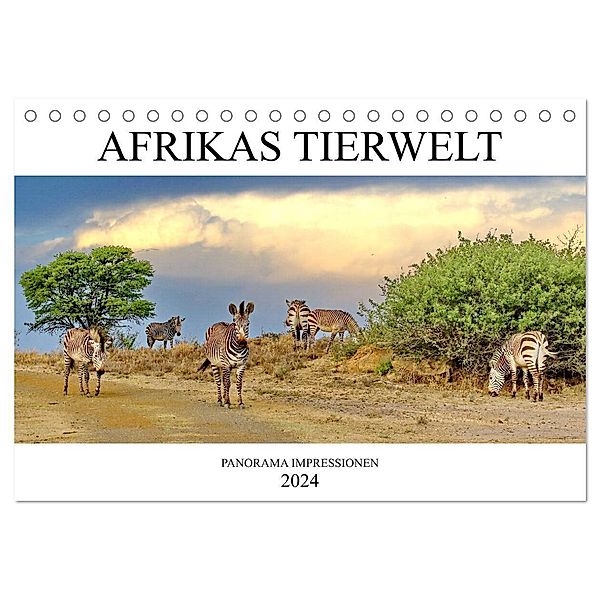 AFRIKAS TIERWELT Panorama Impressionen (Tischkalender 2024 DIN A5 quer), CALVENDO Monatskalender, Calvendo