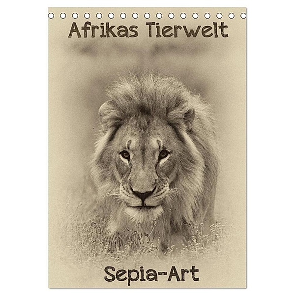 Afrikas Tierwelt - Sepia-Art (Tischkalender 2024 DIN A5 hoch), CALVENDO Monatskalender, Michael Voß