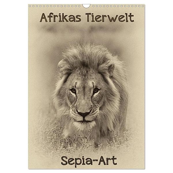 Afrikas Tierwelt - Sepia-Art (Wandkalender 2024 DIN A3 hoch), CALVENDO Monatskalender, Michael Voss