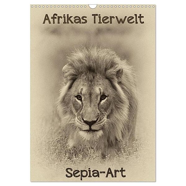 Afrikas Tierwelt - Sepia-Art (Wandkalender 2024 DIN A3 hoch), CALVENDO Monatskalender, Michael Voß