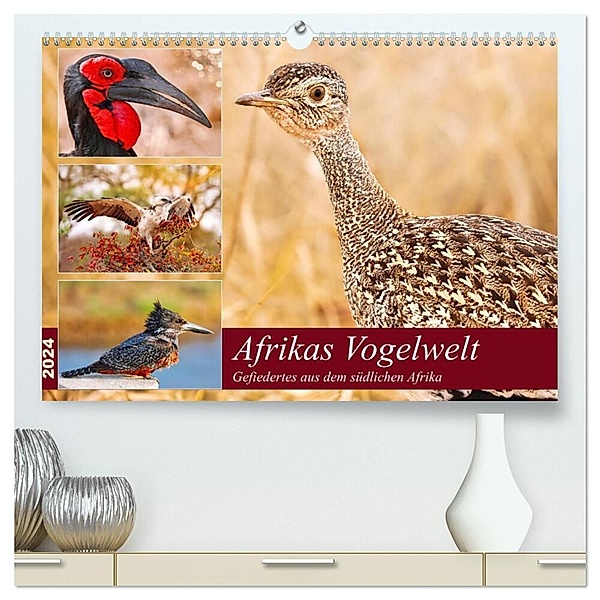 Afrikas Vogelwelt 2024 (hochwertiger Premium Wandkalender 2024 DIN A2 quer), Kunstdruck in Hochglanz, Wibke Woyke