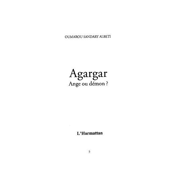 Agargar ange ou demon ? / Hors-collection, Sandary Albeti Oumarou