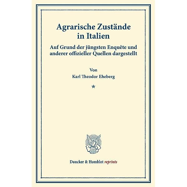 Agrarische Zustände in Italien., Karl Theodor Eheberg
