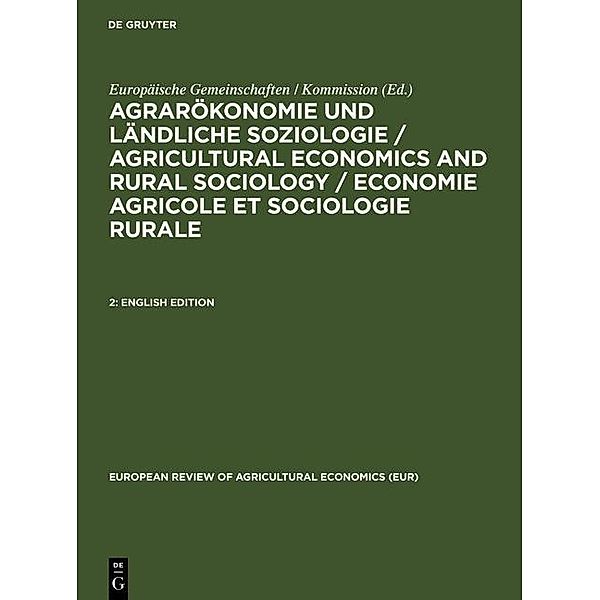Agrarökonomie und ländliche Soziologie 2. English Edition