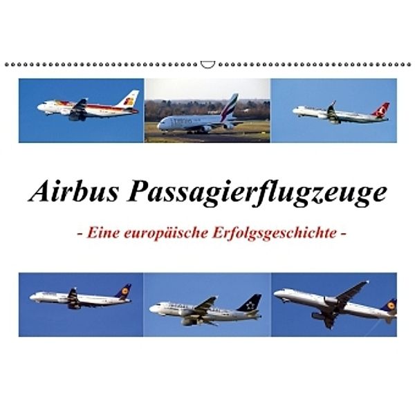 Airbus Passagierflugzeuge - Eine europäische Erfolgsgeschichte (Wandkalender 2017 DIN A2 quer), Heinz Peitz