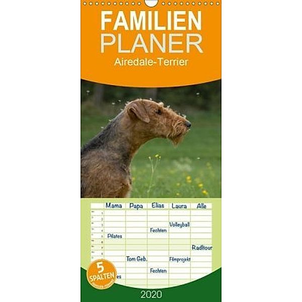 Airedale-Terrier, was sonst! - Familienplaner hoch (Wandkalender 2020 , 21 cm x 45 cm, hoch), Michael Janz