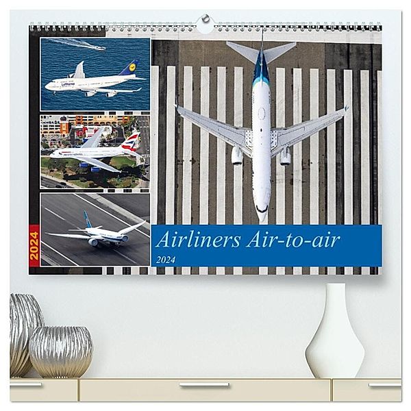 Airliners Air-to-air (hochwertiger Premium Wandkalender 2024 DIN A2 quer), Kunstdruck in Hochglanz, Timo Breidenstein
