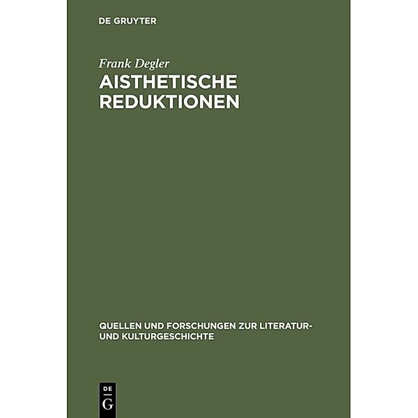 Aisthetische Reduktionen, Frank Degler