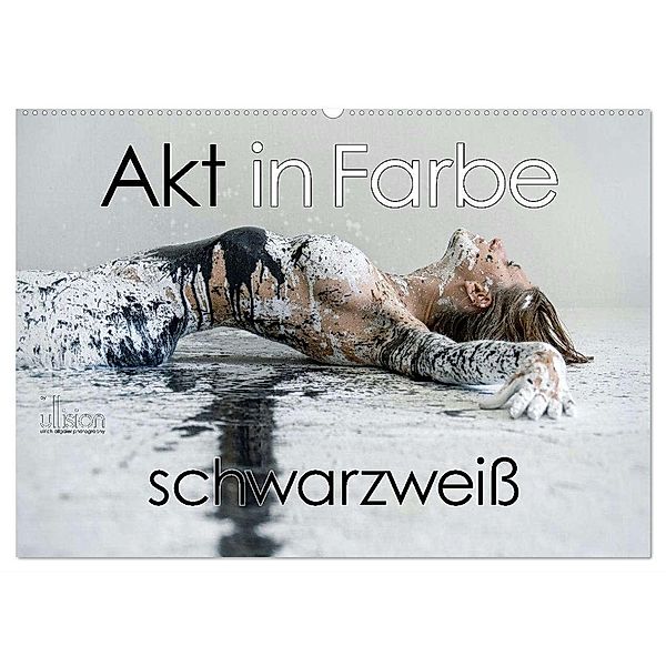 Akt in Farbe - schwarzweiß (Wandkalender 2024 DIN A2 quer), CALVENDO Monatskalender, Calvendo, Ulrich Allgaier - ullision