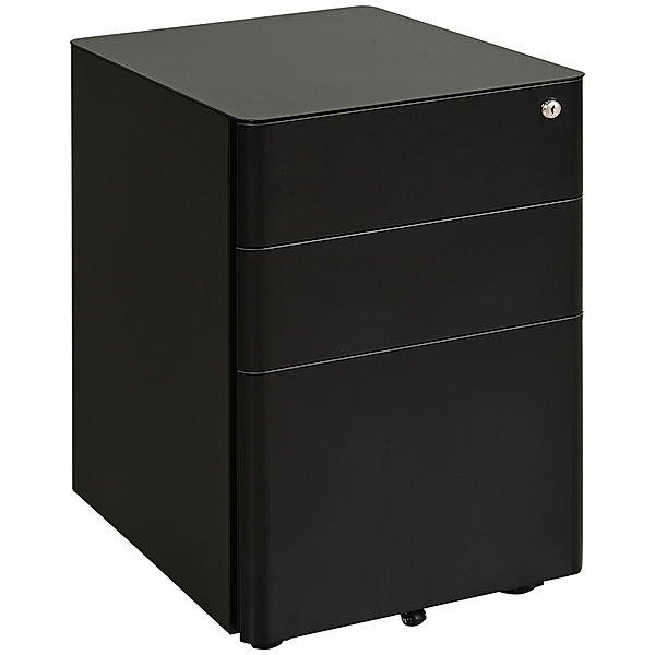 Aktenschrank mit Schließfach (Farbe: schwarz)