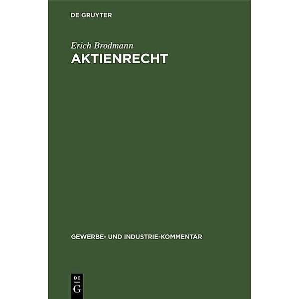 Aktienrecht, Erich Brodmann