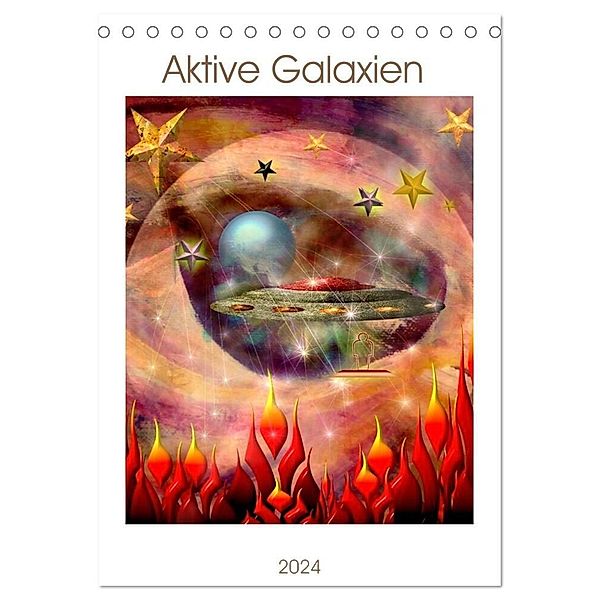 Aktive Galaxien (Tischkalender 2024 DIN A5 hoch), CALVENDO Monatskalender, Vera Laake Photos & Art