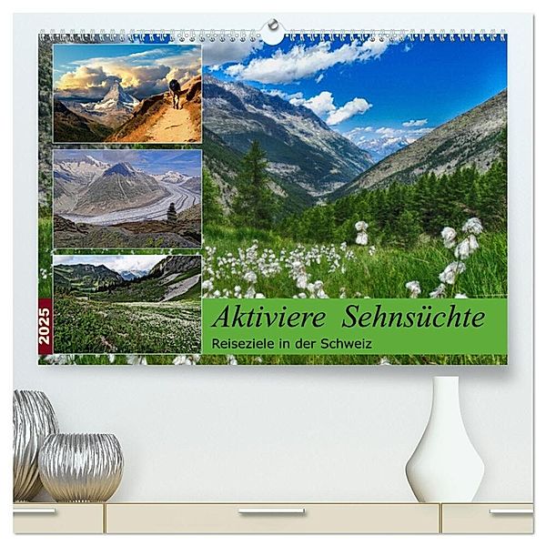 Aktiviere Sehnsüchte Reiseziele in der Schweiz (hochwertiger Premium Wandkalender 2025 DIN A2 quer), Kunstdruck in Hochglanz, Calvendo, Susan Michel