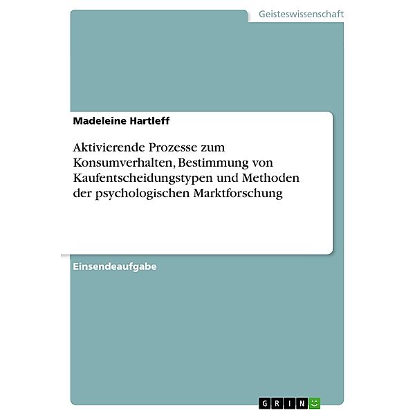 Aktivierende Prozesse zum Konsumverhalten, Bestimmung von Kaufentscheidungstypen und Methoden der psychologischen Marktforschung, Madeleine Hartleff