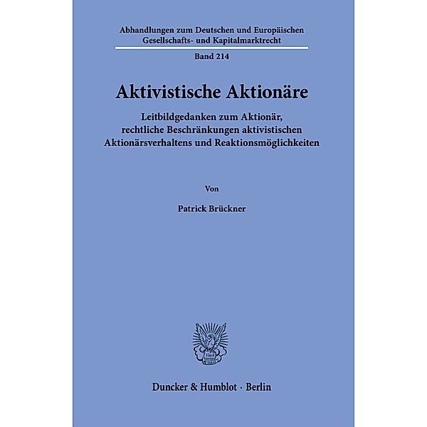 Aktivistische Aktionäre., Patrick Brückner