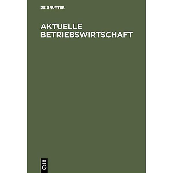 Aktuelle Betriebswirtschaft