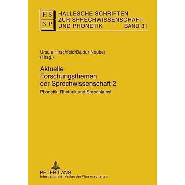 Aktuelle Forschungsthemen der Sprechwissenschaft 2