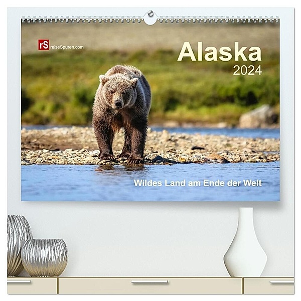 Alaska 2024 Wildes Land am Ende der Welt (hochwertiger Premium Wandkalender 2024 DIN A2 quer), Kunstdruck in Hochglanz, Uwe Bergwitz