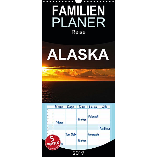 ALASKA und die Aleuten - Familienplaner hoch (Wandkalender 2019 , 21 cm x 45 cm, hoch), Hans-Gerhard Pfaff