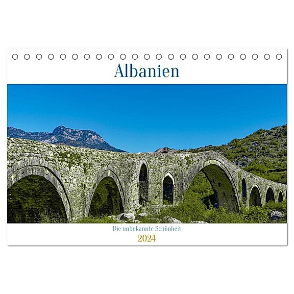 Albanien - Die unbekannte Schönheit (Tischkalender 2024 DIN A5 quer), CALVENDO Monatskalender, Michael Grund