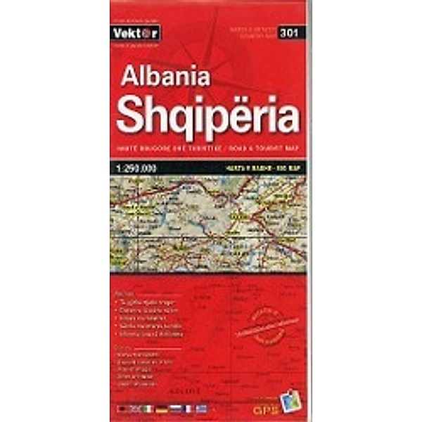 Albanien Grosse Strassenkarte 1 :  250 000  GPS